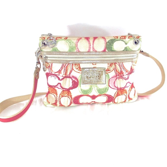 Coach Poppy Crossbody and Shoulder bag multicolored EUC - Picture 2 of 13